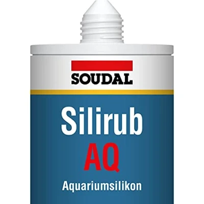 Image of Soudal Silirub AQ clear elastic sealant for aquariums, terrariums, display cases and glass, contents: 310 ml