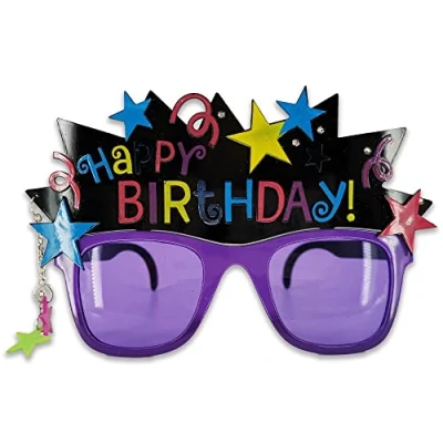 Image of Pohotobooth Props Ltd Happy Birthday Crown With Stars Fun Glasses
