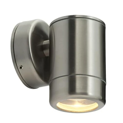 Image of Odyssey Outdoor Wall IP65 7W Brushed Stainless Steel &amp; Clear Glass 1 Light Dimmable GU10