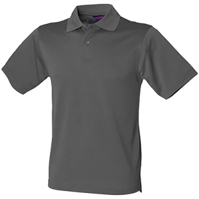 Image of Henbury Coolplus® Polo Shirt Colour:Charcoal Grey Size:L