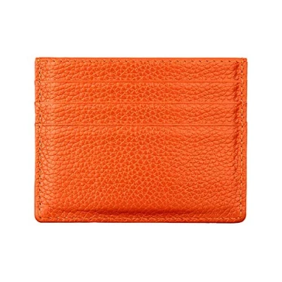 Image of Hibate Genuine Leather Girls Slim Credit Card Holder Sleeve Case Wallet Women Ladies Orange
