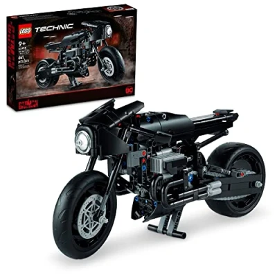Image of LEGO Technic The Batman BATCYCLE Set 42155, Collectible Toy Motorcycle, Scale Model Building Kit of Iconic Super Hero Bike from 2022 Movie