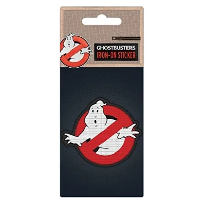 Image of Ghostbusters Logo Iron On Patch (55mm x 65mm) (Red/White)
