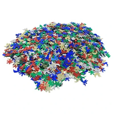 Image of Bright Ideas Merry Christmas Sequins. 100g Jar Assorted Shapes Colours and Sizes for Arts &amp; Crafts Ideal Schools, Home Crafting, Kids Scrapbooking Sewing Embellishments. PVC Material. BI0353.