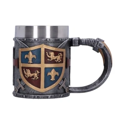 Image of Nemesis Now Ornate Medieval Tankard Stein Mug with Removable Metal Insert, Renaissance Decor and Gifts Heraldic