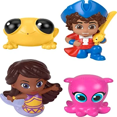 Image of Fisher Price Santiago of The Seas Pirate Bath Squirters Toys with Kiko Lorelai &amp; Cecilia for Preschool Kids Ages 3+ Years