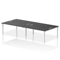 Image of Impulse Bench B2B 4 Person 1800 Silver Frame Office Desk Black
