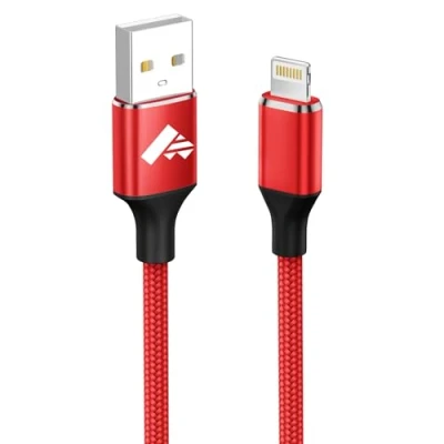 Image of Aioneus iPhone Charger Cable 2M Lightning Fast Charging Nylon Long USB Lead for 14 13 12 11 Pro Max XS XR X 8 7 6 Plus 5 SE,iPad and More