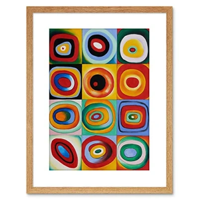 Image of Wee Blue Coo Farbstudie Quadrate By Wassily Kandinsky Framed Wall Art Print