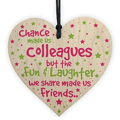 Image of RED OCEAN Chance Made Us Colleague Wooden Heart Fun Leaving Gift For Thank You Keepsake