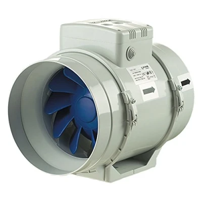 Image of Blauberg UK Turbo 200 T Mixed Flow in Line Extractor Fan, 108 W, 240 V, Grey, 8&quot; / mm Run on Timer