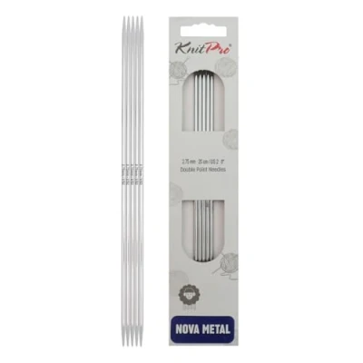 Image of KnitPro 20 cm x 2.75 mm Nova Double Pointed Needles, Silver