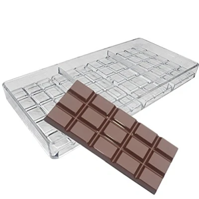 Image of Goldbaking Chocolate Bar Maker Injection Hard Polycarbonate Mold PC Candy Mould,Transparent,27.5*13.5*2.4cm