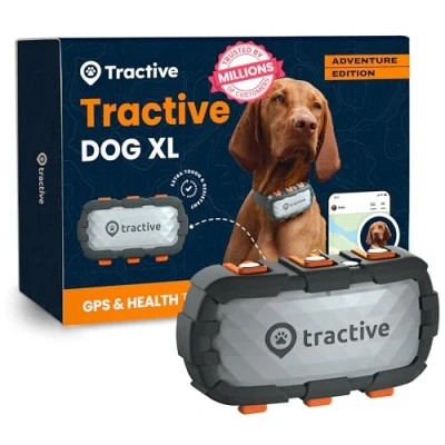 Image of Tractive GPS Dog Tracker XL Adventure, Bite Proof Fiberglass Casing, Up To 1 Month Battery, Market leader, Worldwide real time location tracking, Escape Alerts, Monitor Activity, Health Alerts