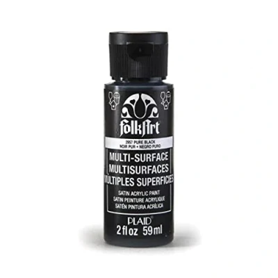 Image of FolkArt Plaid Multi Surface Paint Colours Listed 59ml (2oz) Pure Black