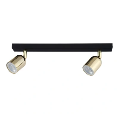 Image of Top Rounded Head Twin Ceiling Spotlight Black, Gold 2xGU10