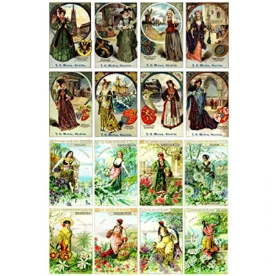 Image of Decoupage Paper Pack (20 Sheets 10x15cm) Antique Fashion Lady FLONZ Vintage Ephemera Trading Card