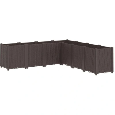 Image of vidaXL Garden Planter Brown 160x160x53 cm PP