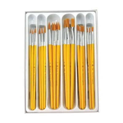 Image of Royal and Langnickel Round/ Flat Taklon Variety Brush Set Gold (Pack of 30)