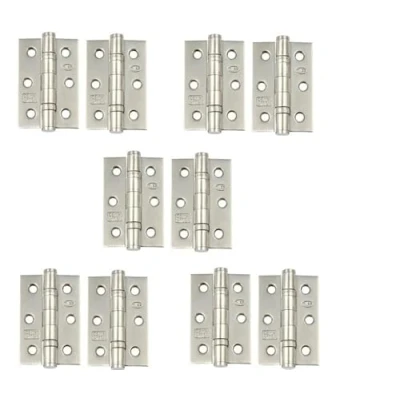 Image of 75mm 3&quot; Chrome Finish Ball Bearing Hinges for Internal Doors, (3 Inch) Timber Door Hinge, Golden Grace (5 Pairs)
