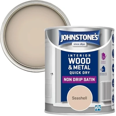 Image of Johnstone&#039;s 303925 One Coat Satin Seashell, 750 ml