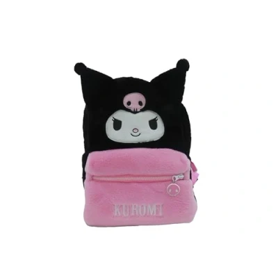 Image of CyP Brands Hello Kitty, Sanrio, Backpack, Bags, Plush, Kuromi, Black, Official Product, Black/White, Estandar, Casual