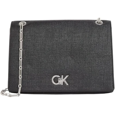 Image of Calvin Klein Medium Chain BAG Handbag, Women&#039;s, Size: One Size, Black