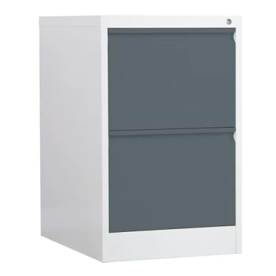 Image of Phoenix FC Series 2 Drawer Filing Cabinet Grey Body Anthracite Drawers with Key Lock FC1002GAK