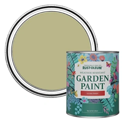 Image of Rust Oleum Green Mould Resistant Garden Paint In Gloss Finish Sage 750ml