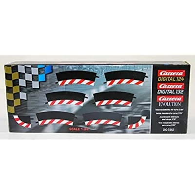 Image of Carrera 20020592 Inside Shoulder Curve 3/30 (6), end Piece (2) Slot Car Track Accessory, Multicolor
