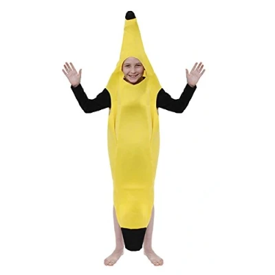 Image of HENBRANDT Children’s Banana Costume for Kids Fancy Dress Outfit Fruit Costumes Suit Size Medium Ages 7 9 Funny Halloween Boys and Girls