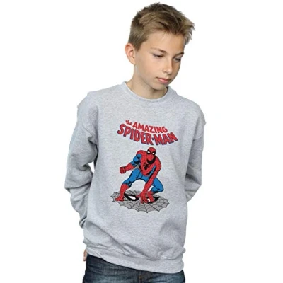 Image of Marvel Boys The Amazing Spider Man Sweatshirt Sport Grey 3 4 Years