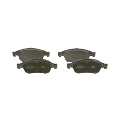 Image of 77367213, 77367369, 77368048 Brake pad set BOSCH 0 986 494 826 Low Metallic with acoustic wear warning piston clip, anti squeak plate