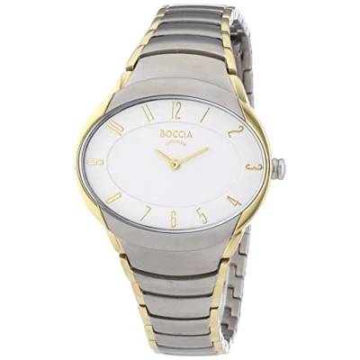 Image of Boccia Women&#039;s Quartz Watch with White Dial Analogue Display and Silver Titanium Bracelet B3165 11