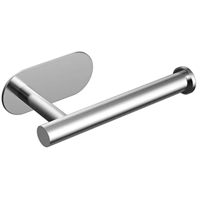 Image of Toilet Roll Holder Self Adhesive, SUS 304 Stainless Steel Wall Mounted Paper for Bathroom, Washroom, Toilet, Kitchen, Waterproof Rust Resistant No Drilling