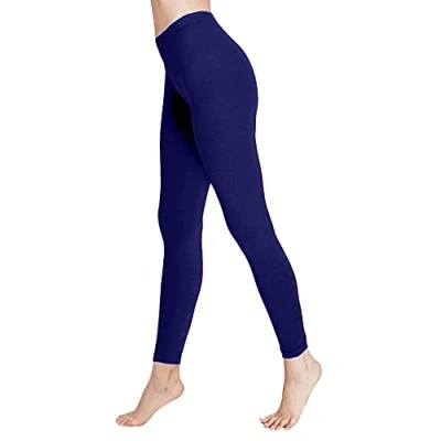 Image of LUXE DIVA New Deluxe Quality Ladies Cotton Leggings Full Length in 8 24 Navy