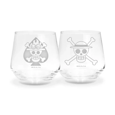 Image of ABYSTYLE One Piece Luffy &amp; Ace Set of 2 Glasses