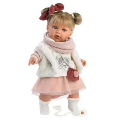 Image of Llorens Julia with Blonde Hair and Blue Eyes Baby Doll Soft Body Including Trendy Outfit Dummy 42 cm 1042402