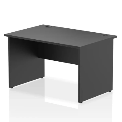 Image of Impulse 1200x800mm Straight Office Desk Black Top Panel End Leg