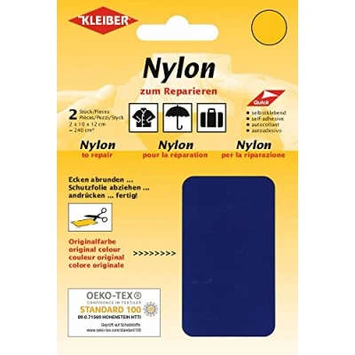 Image of Kleiber Self Adhesive Waterproof Nylon Repair Patches, Dark Blue, 12 x 10 centimeters