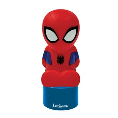 Image of LEXIBOOK NS01SP Spiderman Nightlight and Speaker for Children&#039;s Room, Colour Change, Soft Light, Battery Operated, Blue/Red, M