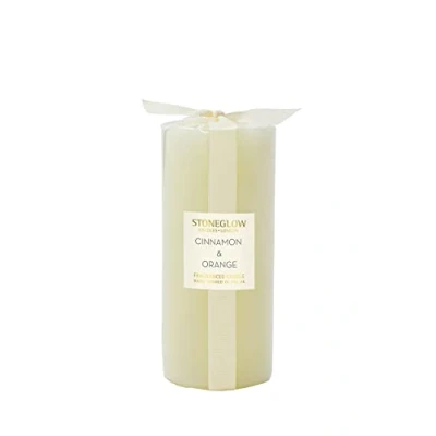 Image of Seasonal Collection Cinnamon &amp; Orange Scented Candle Tall Pillar
