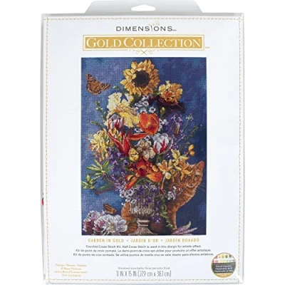 Image of Dimensions Advanced Cross Stitch Kit, Cotton, 14 Count Navy Aida, 11&quot; x 15&quot;