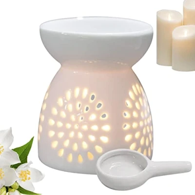 Image of Ailopta Candle Burner,Ceramic Oil Burner Wax Melt Burners Warmer Tea Light Holder Ceramic Tealight Fragrance
