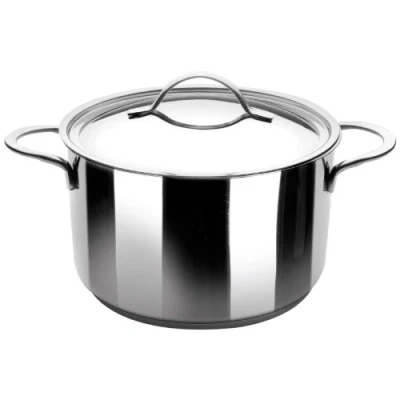 Image of Ibili Noah Stock Pot with Lid, Stainless Steel, Silver, 22 x 7 cm