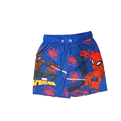 Image of Marvel Boys Spiderman Swim Shorts, Blue Age 5 6 Years