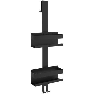 Image of vidaXL Hanging Shower Caddy Matt Black Brushed 304 Stainless Steel