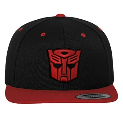 Image of Transformers Officially Licensed Autobots 3D Patch Premium Snapback Cap (Black Red), One Size