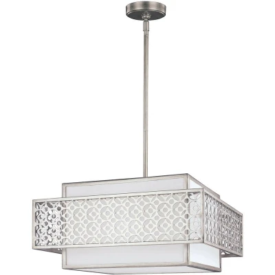 Image of Kenney 3 Light Ceiling Pendant Bar Silver, E27