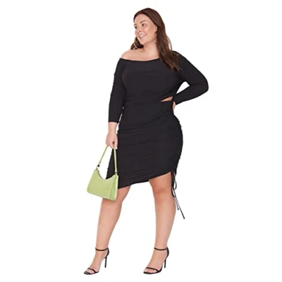 Image of Trendyol Plus Size Dress Black Bodycon